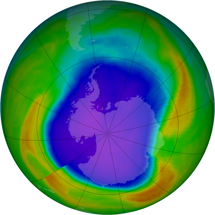 Antarctic ozone map for 05 October 1999